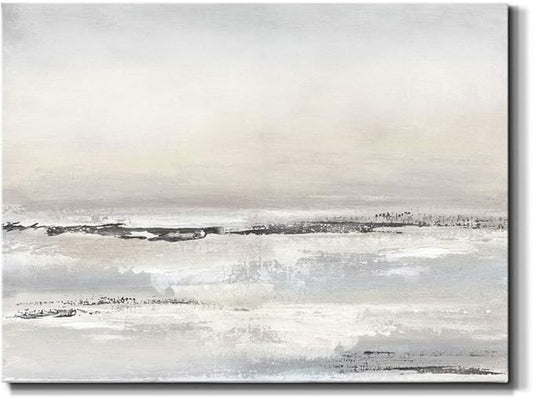 Renditions Gallery Canvas Nature Wall Art Modern Decorations Paintings Serene Winter Snow Glam Romantic Abstract Minimalist Artwork Prints for Bedroom Office Kitchen - 32"x48" LT33