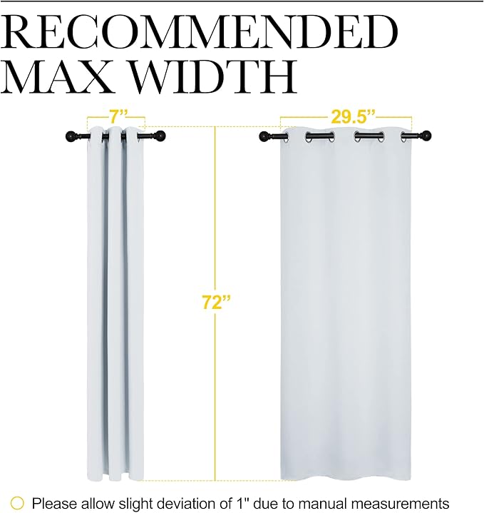 NICETOWN Room Darkening Draperies Curtains, Window Treatment Thermal Insulated Grommet Room Darkening Curtains/Drapes for Bedroom (Greyish White, 2 Panels, 34 by 72)
