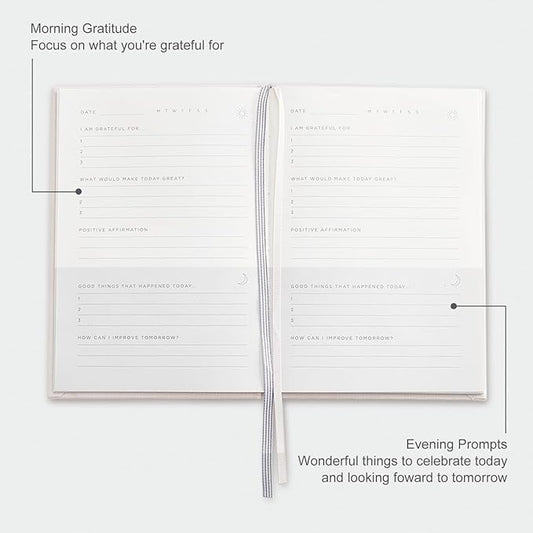 &And Per Se Gratitude Journal – Five Minutes a Day to Cultivate Mindfulness, Happiness, Positive Vibes, Affirmations & Self-Reflection – Undated Daily Gratitude Journal for Women & Men (Black)