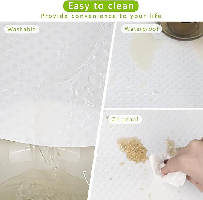 HooTown Shelf Liner Kitchen Cabinet Drawer Mats 11.8 Inch Wide x 236.2 inch Long, Non Adhesive EVA Plastic Washable Waterproof Protective Pad for Pantry Closet, Cupboard, White