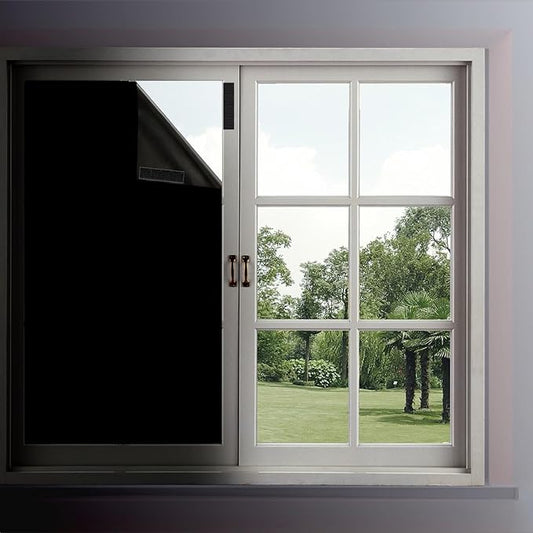 Portable 100% Blackout Shades - Easy Install, No Drill Curtains for Bedroom, Nursery, and Travel (Black, 59" x 118")