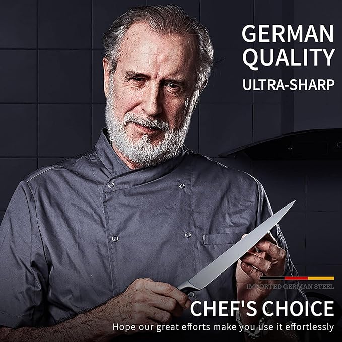 MAD SHARK Basic Chef Knife 8 inch Premium Kitchen Knife, German High Carbon Stainless Steel Ultra Sharp Chef's Knife with Ergonomic Handle & Gift Box, Perfect for Chopping Meat, Fish, Fruit, Vegetable