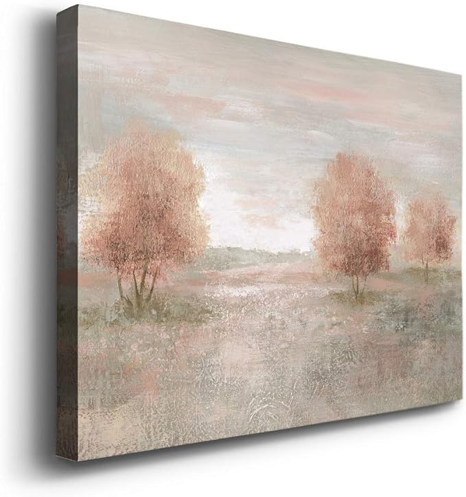 Renditions Gallery Canvas Nature Wall Art Modern Paintings Decorations Autumnal Peach Leaves Abstract Romantic Artwork Wall Hanging Prints for Bedroom Office Kitchen - 32"x48" LT33