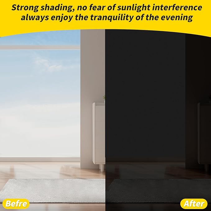 Portable 100% Blackout Shades - Easy Install, No Drill Curtains for Bedroom, Nursery, and Travel (Black, 59" x 79")