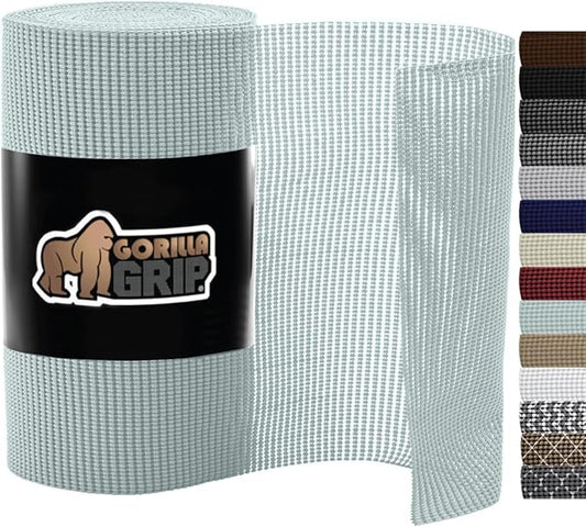 Gorilla Grip powerGRIP Drawer Shelf and Cabinet Liner, Thick Strong Hold, Non-Adhesive Liners Protect Kitchen Cabinets and Cupboard, Bathroom Drawers, Easy Install, Breathable Mat, 20" x20', Spa Blue