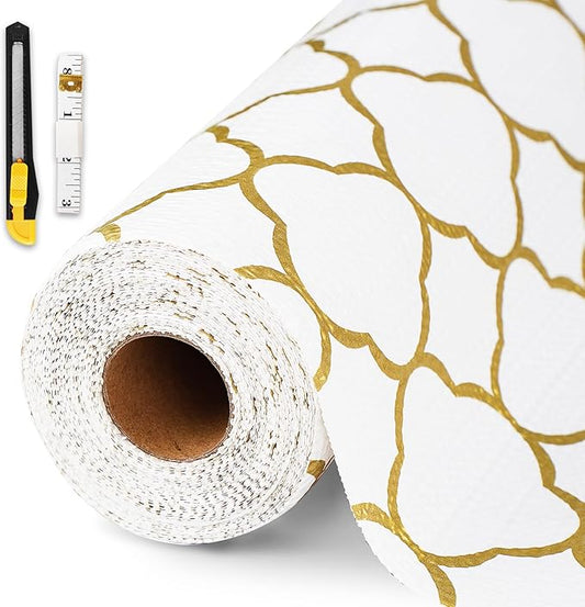 Shelf and Drawer Liner for Kitchen Cabinet-12 in x 10 FT Non-Adhesive Cabinet Liners for Shelves Non-Slip Waterproof Kitchen Drawer Liners Contact Paper Shelf Paper with Knife and Tape Measure