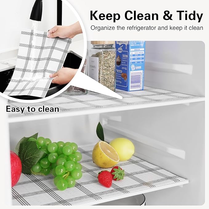 Shelf Liner,Drawer Liner for Kitchen Cabinet,18 in x 20 FT Cabinet Liners Non-Adhesive Non-Slip Contact Paper Waterproof Kitchen Liner Protect Desks, Cupboard with Knife and Tape Measure