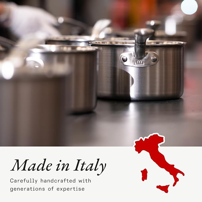 Made In Cookware - 10-Inch Stainless Steel Frying Pan With Lid - 5 Ply Stainless Clad - Professional Cookware - Crafted in Italy - Induction Compatible