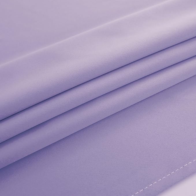 Mrs.Naturall Light Purple Curtains for Girls Bedroom,Lavender Lilac Blackout Short Curtains for Kids Room 2 Panels,45 Inch Length