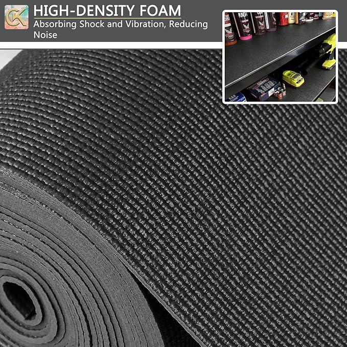 Foam Toolbox Liner Shelf Liner, Thickened Durable Pad Tool Box Mat for Protecting Your Tools, Work Surfaces, Garage, Chest (Black, 16 * 6)