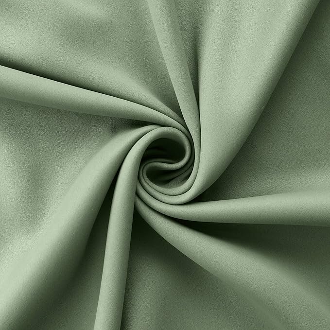 Mrs.Naturall Sage Green Blackout Curtains 84 Inches Long for Bedroom,Room Darkening Light Blocking Thermal Curtains for Living Room 84 Inch Length 2 Panels Set