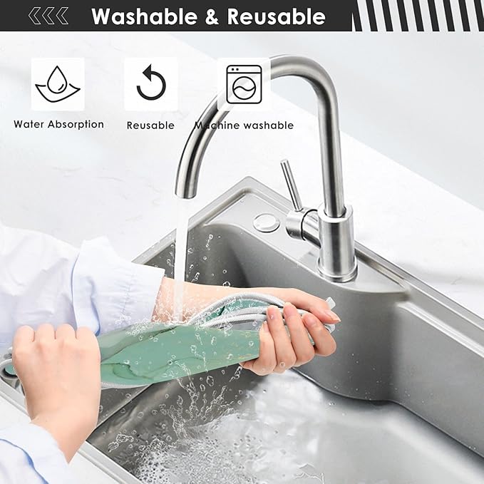 Marble Turquoise Green Faucet Water Catcher Mat 2 Pack Tie Dye Gray Purple Drying Mat Absorbent Bathroom Faucet Handle Drip Catcher Tray Bar RV Kitchen Sink Splash Guard 23x5 Inches