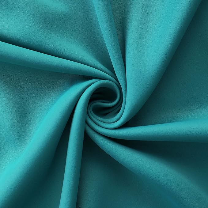 Mrs.Naturall Teal Blackout Curtains 84 Inch Length 2 Panels Set,Window Drapes Colorful Boho Curtains for Bedroom Living Room 84 Inches Long,Blue Green
