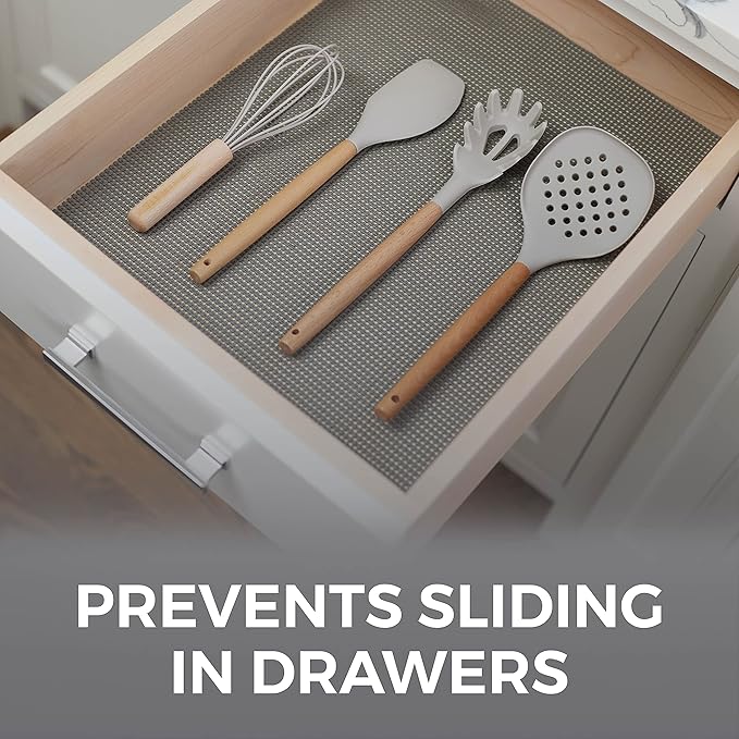 HOME GENIE Drawer Shelf and Cabinet Liner, Durable with Strong Grip, 20 Inch x 20 FT, Non Adhesive Liners Protect Kitchen Cabinets and Cupboard, Bathroom Drawers and Shelves, Desks, Slate Gray