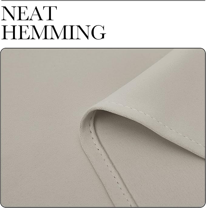 NICETOWN Room Darkening Curtain Panels, Baby Room Curtains 90 inches Long, Privacy Draperies for Living Room (Natural, 42 inches Width, 1 Pair)