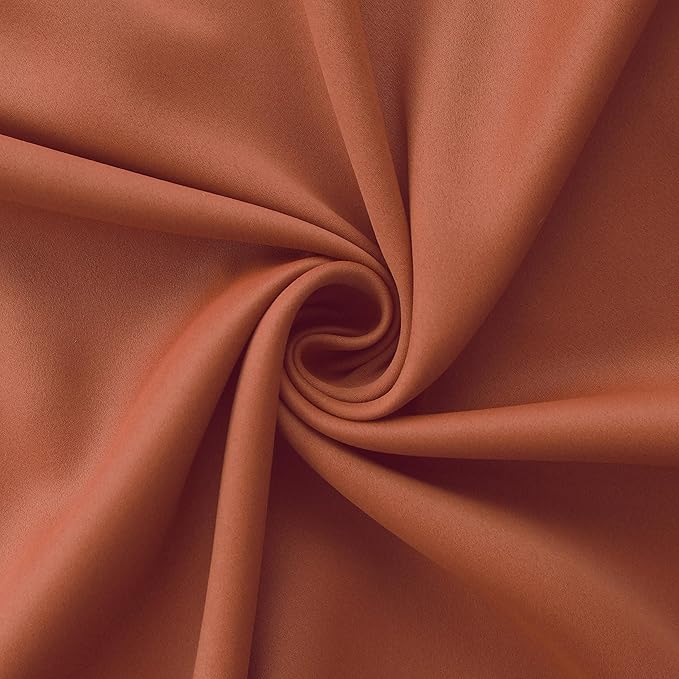 Mrs.Naturall Burnt Orange Curtains 2 Panels,Blackout Autumn Decor Fall Curtains for Living Room Bedroom Kitchen Dining Room 63 Inch Length