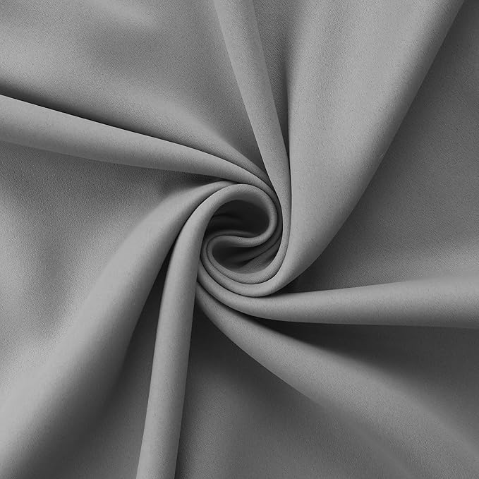 Mrs.Naturall Short Curtains for Small Windows,45 Inch Length Grommet Bathroom Kitchen Blackout Curtains,Light Grey